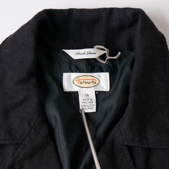 Talbots Coat Jacket Womens 14 Irish Linen Lagenlook Minamalist Travel Classic - Picture 7 of 9